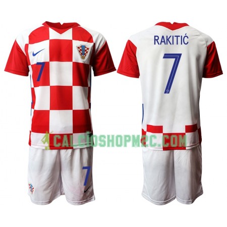 Croazia Ivan Rakitic 7 Bambino Maglia Prima Euro 2020 Manica Corta (+ Pantaloncini)